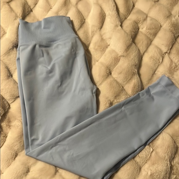 Light Blue High-Waisted Leggings - Picture 1 of 4